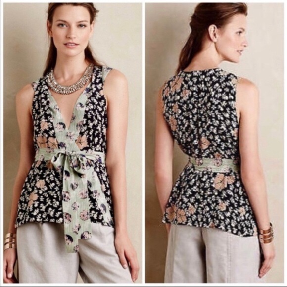 Anthropologie Tops - Anthro | HD in Paris: Wrap Silk Blouse | Sz 8
